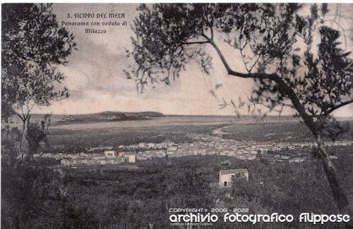 Cartolina San Filippo del Mela - panorama - 1910 circa